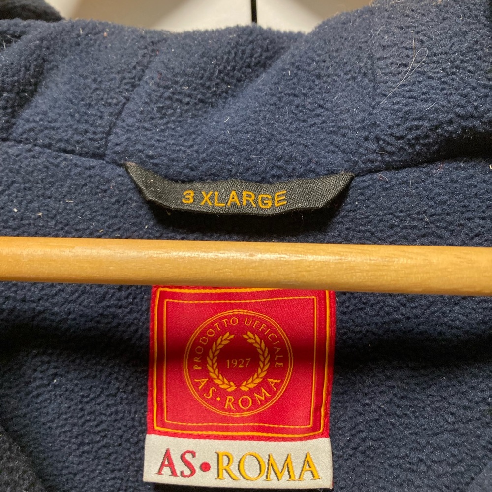 AS Roma, men’s half-zip winter jacket, fleece lined, pull-over style - Picture 6 of 15